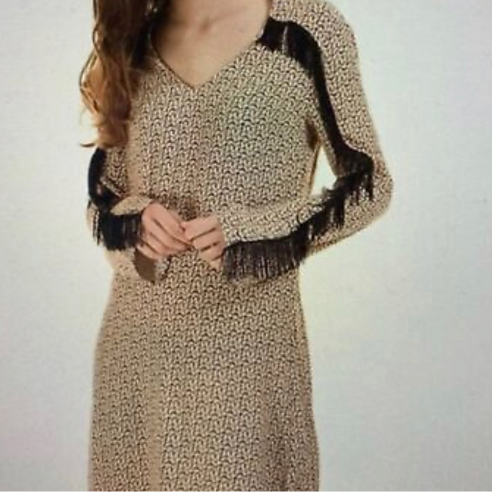 Scotch And Soda Printed Fringe Dress